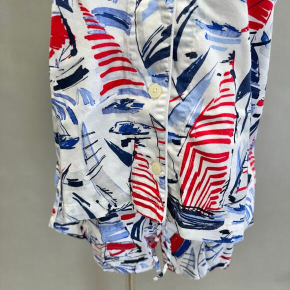 Lauren Ralph Lauren sailboat cotton short sleeve top/shorts pajama set Medium - Picture 7 of 15